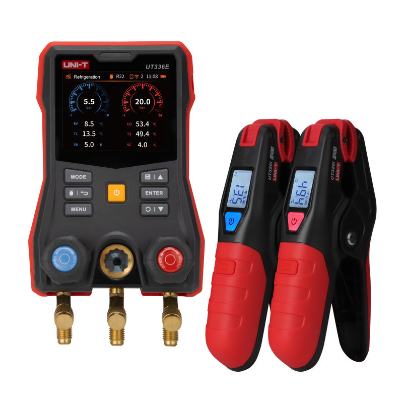 UT336E KIT Digital Manifold Gauge with Wireless Temperature Clamps 1 UT336E KIT